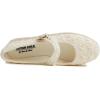 image:imageFEVERSOLE Womens Soft Breathable Mary Jane Memory Foam Cushioned Comfort Round Toe Metal Buckle Flats Walking ShoesCream White Raffia Mary Jane With Round Buckle