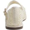 image:imageFEVERSOLE Womens Soft Breathable Mary Jane Memory Foam Cushioned Comfort Round Toe Metal Buckle Flats Walking ShoesCream White Raffia Mary Jane With Round Buckle