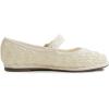 image:imageFEVERSOLE Womens Soft Breathable Mary Jane Memory Foam Cushioned Comfort Round Toe Metal Buckle Flats Walking ShoesCream White Raffia Mary Jane With Round Buckle