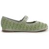 image:imageFEVERSOLE Womens Soft Breathable Mary Jane Memory Foam Cushioned Comfort Round Toe Metal Buckle Flats Walking ShoesGreen Raffia Mary Jane With Round Buckle