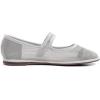 image:imageFEVERSOLE Womens Soft Breathable Mary Jane Memory Foam Cushioned Comfort Round Toe Metal Buckle Flats Walking ShoesSilver Mesh Mary Jane With Round Buckle