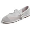 Silver Mesh Mary Jane With Round Buckle