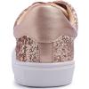 image:imageBreeze NOUTHERLY Womens Fashion Sparkle Sneakers Party Bling Casual Flats Embellished ShoesRose Gold Glitter Laceup 1405