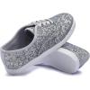 image:imageBreeze NOUTHERLY Womens Fashion Sparkle Sneakers Party Bling Casual Flats Embellished ShoesSilver Glitter Laceup Plimsolls