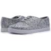 image:imageBreeze NOUTHERLY Womens Fashion Sparkle Sneakers Party Bling Casual Flats Embellished ShoesSilver Glitter Laceup Plimsolls