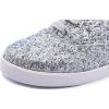 image:imageBreeze NOUTHERLY Womens Fashion Sparkle Sneakers Party Bling Casual Flats Embellished ShoesSilver Glitter Laceup Plimsolls