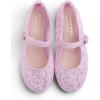image:imageFEVERSOLE Girls Cute Dress Mary Jane Shoes Soft Lace Breathable Ballet FlatsPink Lace 1825 Loop Maryjane