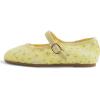 image:imageFEVERSOLE Girls Cute Dress Mary Jane Shoes Soft Lace Breathable Ballet FlatsYellow Lace 1825 Loop Maryjane