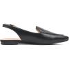 image:imageFEVERSOLE Pointed Toe Casual Slingback Flat Mules Womens Fashion Buckle Strap Slide Summer SlippersBlack Plain Vegan Leather