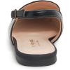 image:imageFEVERSOLE Pointed Toe Casual Slingback Flat Mules Womens Fashion Buckle Strap Slide Summer SlippersBlack Plain Vegan Leather