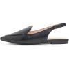 image:imageFEVERSOLE Pointed Toe Casual Slingback Flat Mules Womens Fashion Buckle Strap Slide Summer SlippersBlack Plain Vegan Leather