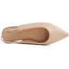 image:imageFEVERSOLE Pointed Toe Casual Slingback Flat Mules Womens Fashion Buckle Strap Slide Summer SlippersNude Vegan Leather Plain