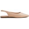 image:imageFEVERSOLE Pointed Toe Casual Slingback Flat Mules Womens Fashion Buckle Strap Slide Summer SlippersNude Vegan Leather Plain