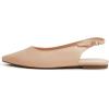 image:imageFEVERSOLE Pointed Toe Casual Slingback Flat Mules Womens Fashion Buckle Strap Slide Summer SlippersNude Vegan Leather Plain