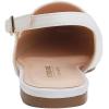 image:imageFEVERSOLE Pointed Toe Casual Slingback Flat Mules Womens Fashion Buckle Strap Slide Summer SlippersWhite Plain Vegan Leather