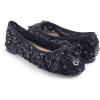image:imageFEVERSOLE Round Toe Lace Ballet Crochet Flats Womens Comfy Breathable ShoesBlack Sequin Beads Lace