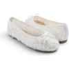 image:imageFEVERSOLE Round Toe Lace Ballet Crochet Flats Womens Comfy Breathable ShoesWhite Sequin Beads Lace