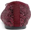 image:imageFEVERSOLE Womens Bling Soft Cushioned Comfort Flats Sparkle Party BalletsGlitter Burgundy
