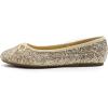 image:imageFEVERSOLE Womens Bling Soft Cushioned Comfort Flats Sparkle Party BalletsGlitter Light Gold