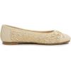 image:imageFEVERSOLE Womens Bow Tie Fashion Dress Slip On Shoes Round Toe Ballet FlatBeige Raffia Toe Cap