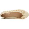 image:imageFEVERSOLE Womens Bow Tie Fashion Dress Slip On Shoes Round Toe Ballet FlatBeige Raffia Toe Cap