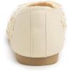 image:imageFEVERSOLE Womens Bow Tie Fashion Dress Slip On Shoes Round Toe Ballet FlatBeige Raffia Toe Cap