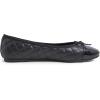 image:imageFEVERSOLE Womens Bow Tie Fashion Dress Slip On Shoes Round Toe Ballet FlatBlack Quilted Patent Toe Cap