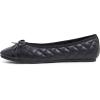 image:imageFEVERSOLE Womens Bow Tie Fashion Dress Slip On Shoes Round Toe Ballet FlatBlack Quilted Patent Toe Cap