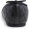 image:imageFEVERSOLE Womens Bow Tie Fashion Dress Slip On Shoes Round Toe Ballet FlatBlack Quilted Patent Toe Cap
