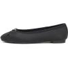 image:imageFEVERSOLE Womens Bow Tie Fashion Dress Slip On Shoes Round Toe Ballet FlatBlack Texture Vegan Leather