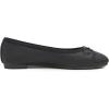 image:imageFEVERSOLE Womens Bow Tie Fashion Dress Slip On Shoes Round Toe Ballet FlatBlack Texture Vegan Leather