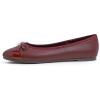 image:imageFEVERSOLE Womens Bow Tie Fashion Dress Slip On Shoes Round Toe Ballet FlatBurgundy Patent Toe Cap