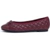 image:imageFEVERSOLE Womens Bow Tie Fashion Dress Slip On Shoes Round Toe Ballet FlatBurgundy Red Quilted Patent Toe Cap