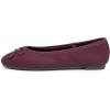 image:imageFEVERSOLE Womens Bow Tie Fashion Dress Slip On Shoes Round Toe Ballet FlatBurgundy Texture Vegan Leather