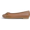 image:imageFEVERSOLE Womens Bow Tie Fashion Dress Slip On Shoes Round Toe Ballet FlatCamel Patent Toe Cap