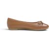 image:imageFEVERSOLE Womens Bow Tie Fashion Dress Slip On Shoes Round Toe Ballet FlatCamel Patent Toe Cap