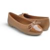 image:imageFEVERSOLE Womens Bow Tie Fashion Dress Slip On Shoes Round Toe Ballet FlatCamel Patent Toe Cap