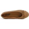 image:imageFEVERSOLE Womens Bow Tie Fashion Dress Slip On Shoes Round Toe Ballet FlatCamel Quilted Nubuck Toe Cap