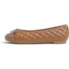 image:imageFEVERSOLE Womens Bow Tie Fashion Dress Slip On Shoes Round Toe Ballet FlatCamel Quilted Patent Toe Cap