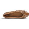 image:imageFEVERSOLE Womens Bow Tie Fashion Dress Slip On Shoes Round Toe Ballet FlatCamel Quilted Patent Toe Cap