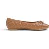image:imageFEVERSOLE Womens Bow Tie Fashion Dress Slip On Shoes Round Toe Ballet FlatCamel Quilted Patent Toe Cap