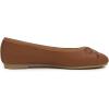 image:imageFEVERSOLE Womens Bow Tie Fashion Dress Slip On Shoes Round Toe Ballet FlatCamel Texture Vegan Leather