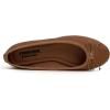 image:imageFEVERSOLE Womens Bow Tie Fashion Dress Slip On Shoes Round Toe Ballet FlatCamel Texture Vegan Leather