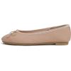 image:imageFEVERSOLE Womens Bow Tie Fashion Dress Slip On Shoes Round Toe Ballet FlatDirty Pink Texture Vegan Leather