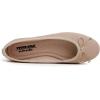 image:imageFEVERSOLE Womens Bow Tie Fashion Dress Slip On Shoes Round Toe Ballet FlatDirty Pink Texture Vegan Leather