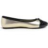 image:imageFEVERSOLE Womens Bow Tie Fashion Dress Slip On Shoes Round Toe Ballet FlatGold Patent Toe Cap