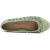 image:imageFEVERSOLE Womens Bow Tie Fashion Dress Slip On Shoes Round Toe Ballet FlatGreen Raffia Toe Cap