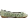 image:imageFEVERSOLE Womens Bow Tie Fashion Dress Slip On Shoes Round Toe Ballet FlatGreen Raffia Toe Cap