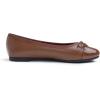 image:imageFEVERSOLE Womens Bow Tie Fashion Dress Slip On Shoes Round Toe Ballet FlatLight Brown Patent Toe Cap