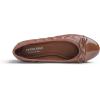 image:imageFEVERSOLE Womens Bow Tie Fashion Dress Slip On Shoes Round Toe Ballet FlatLight Brown Quilted Patent Toe Cap